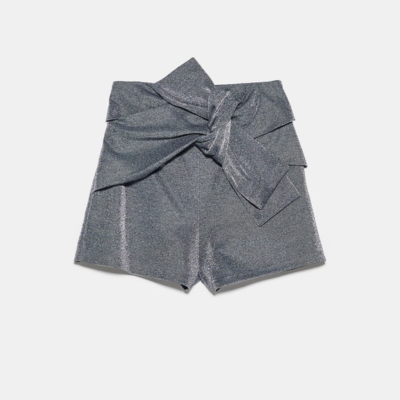 ZARA Shimmery Shorts with Bow - Picture 8 of 8